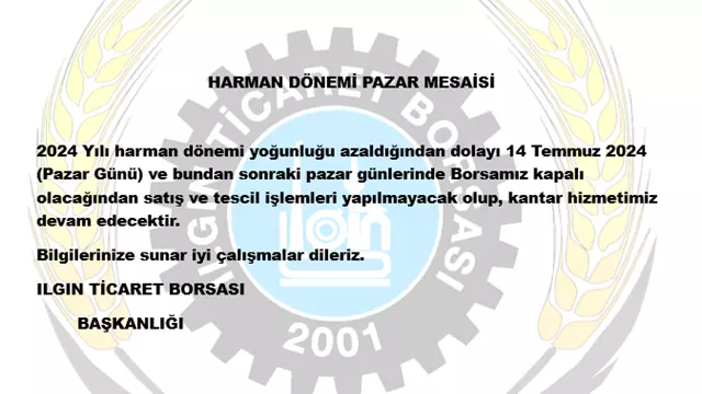 Borsamız Harman Dönemi Pazar Mesaisi-1