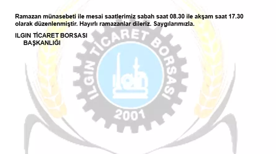 Ramazan Dönemi Mesai Saati